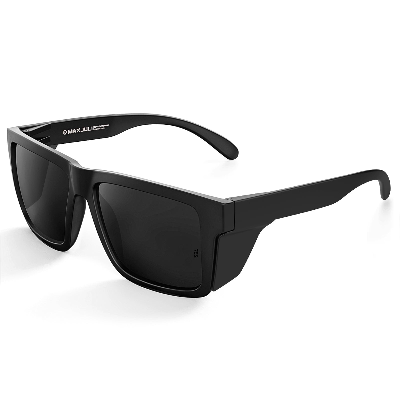 MAXJULI XXL Size Z87 Sunglasses with Side Shield for Big Wide