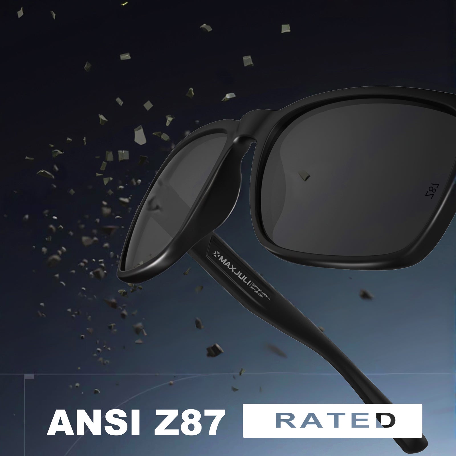 MAXJULI Z87 Sunglasses for Big Wide Heads Men TR90 Ultralight