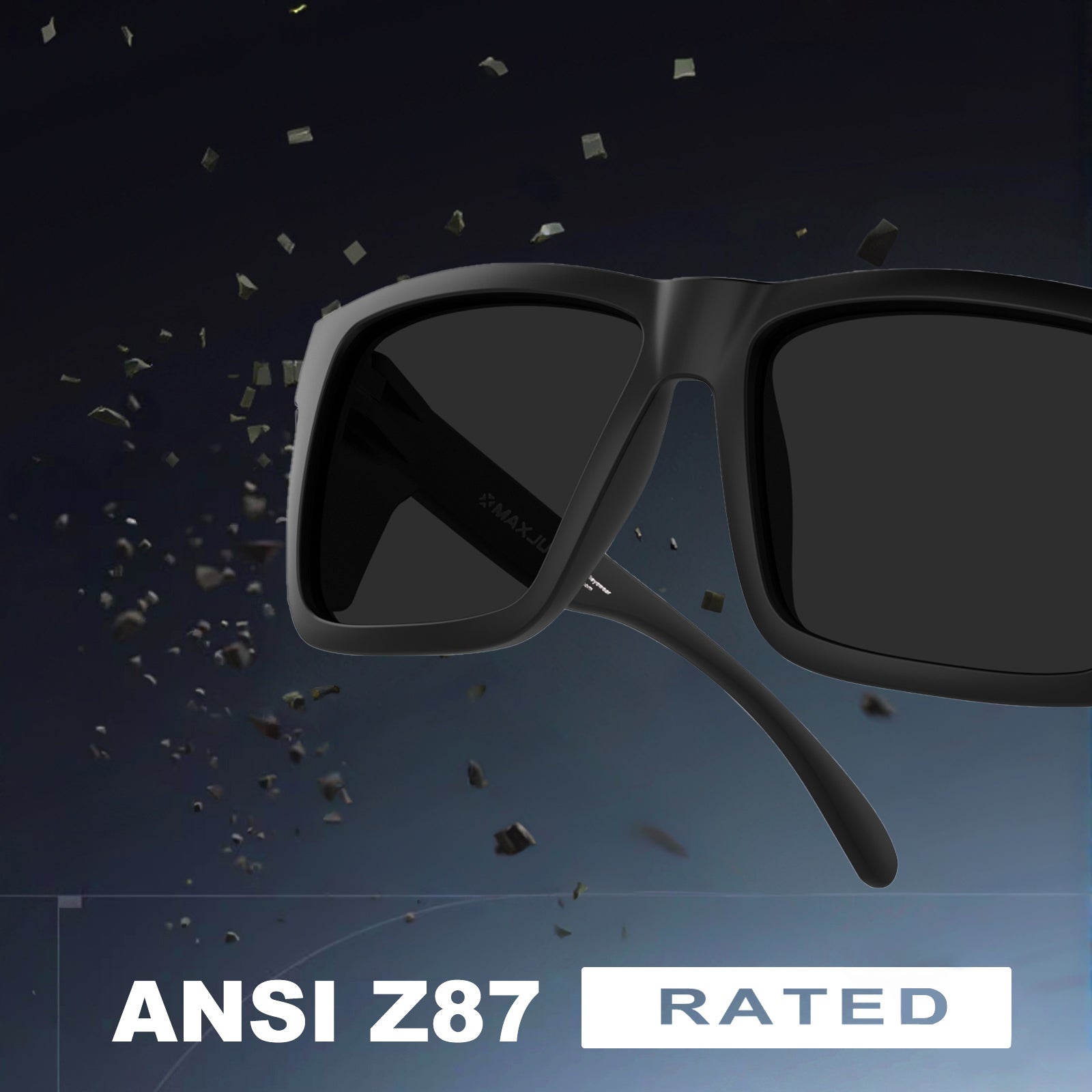 MAXJULI XXL Size Z87 Sunglasses with Side Shield for Big Wide