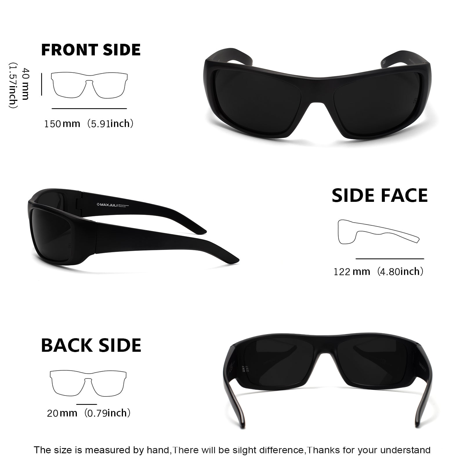 MAXJULI XL Z87 Sports Sunglasses for Big Heads Men Women TR90