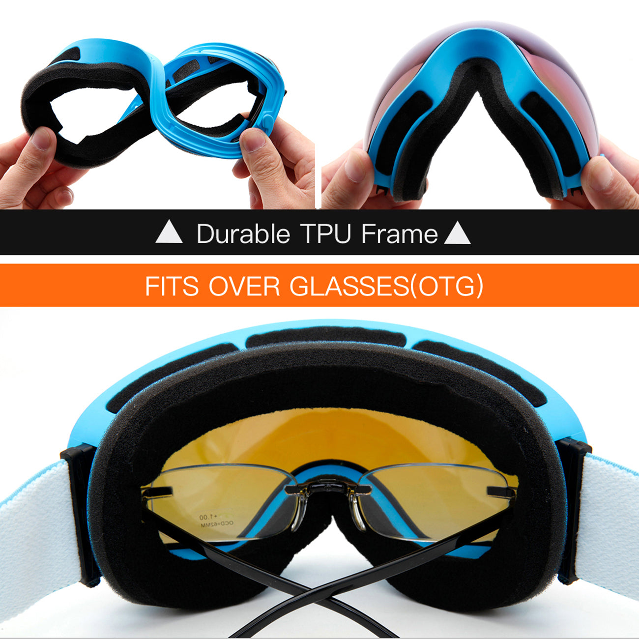 ski goggles that fit over eyeglasses JULI Ski Goggles,Winter Snow Sports Snowboard Goggles with Anti-Fog Le – Maxjuli Eyewear