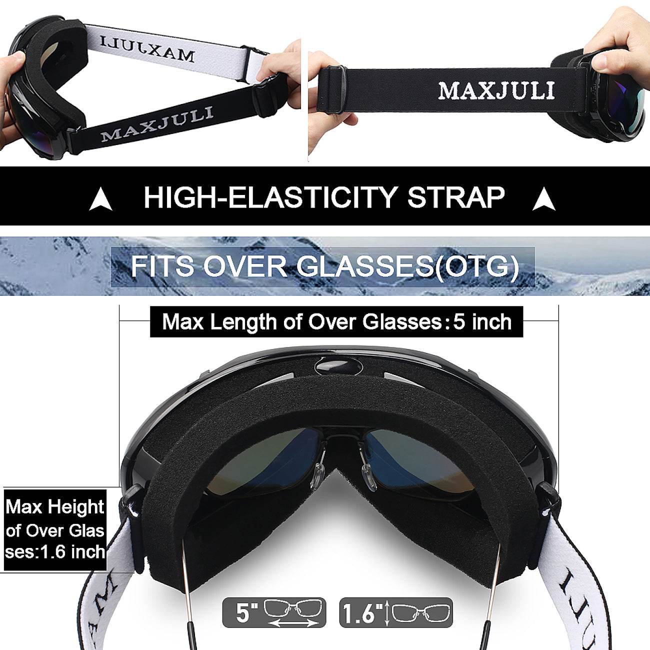 JULI Ski Goggle/Snow Snowboard Goggles for Men, Women & Youth