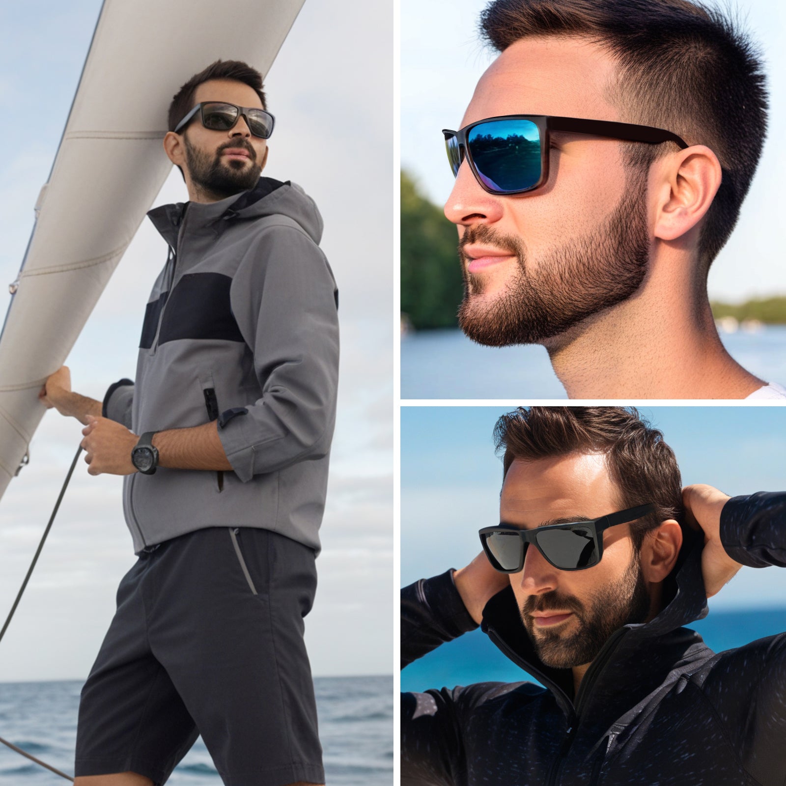 MAXJULI Z87 Sunglasses for Big Wide Heads Men TR90 Ultralight
