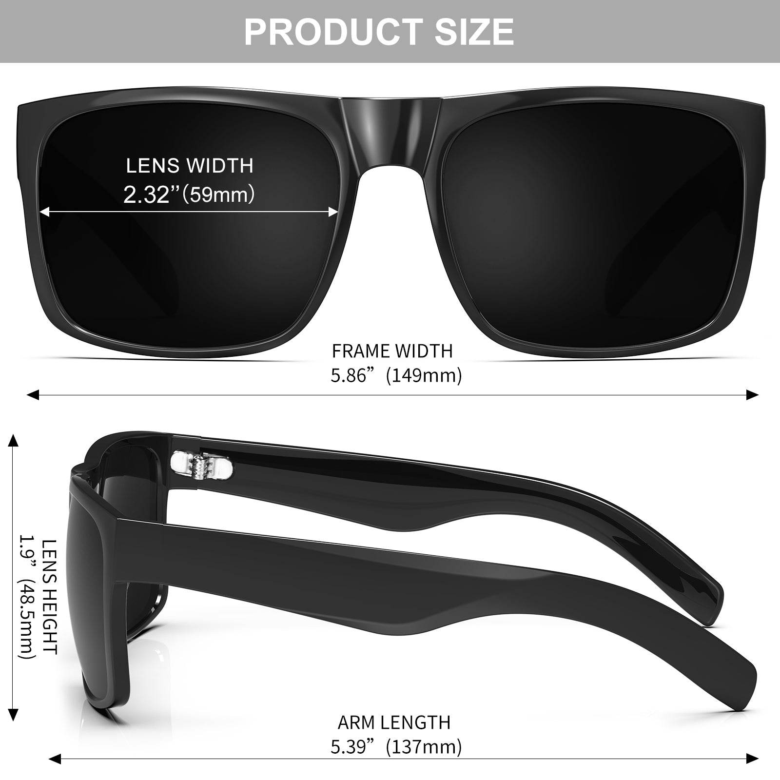 Sunglasses For Big Heads | XL W8004 – Maxjuli Eyewear