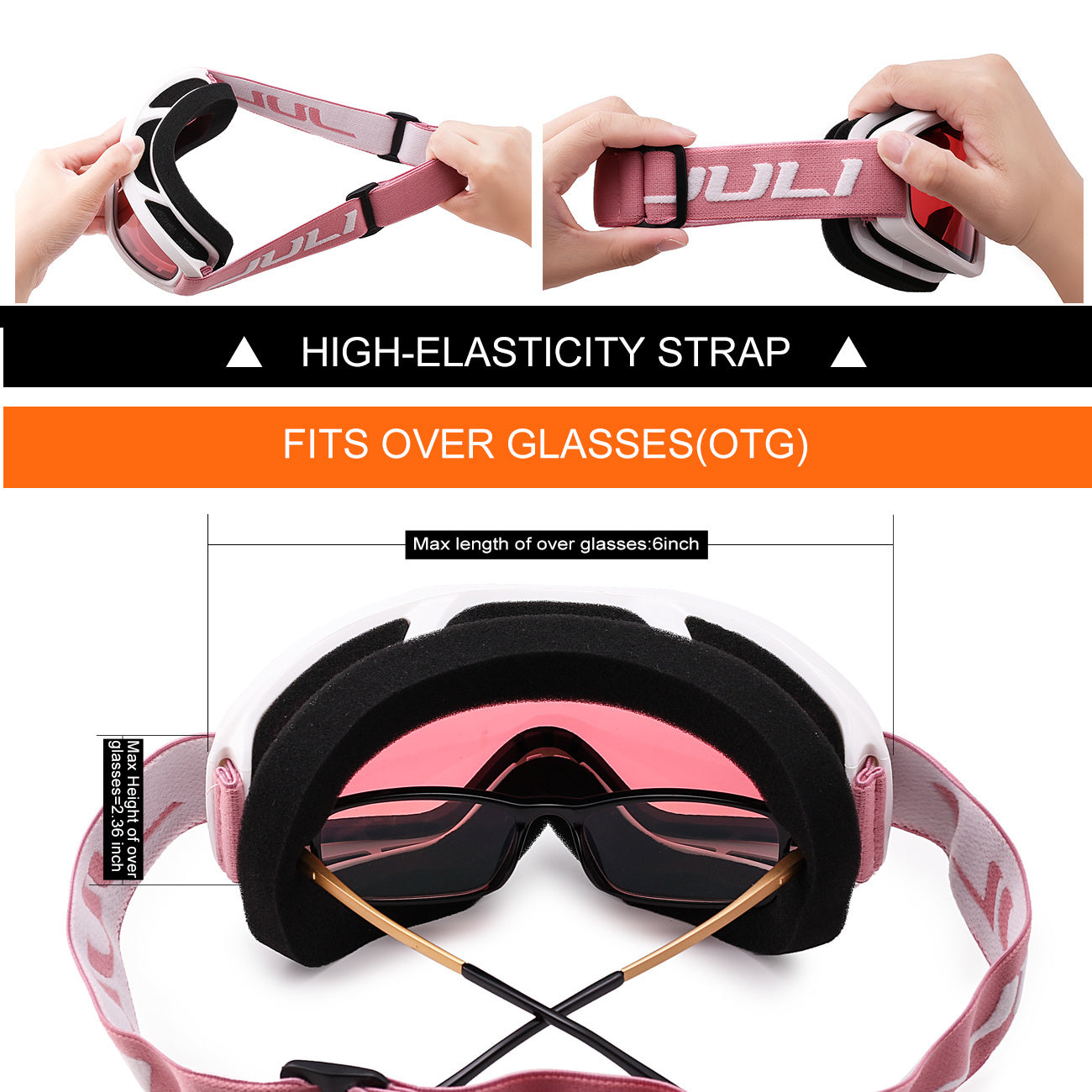 over glasses snow goggles JULI Eyewear Ski Goggles,Snow Snowboard Goggles Men Women Snowmobile Skiing  Skating – Maxjuli Eyewear