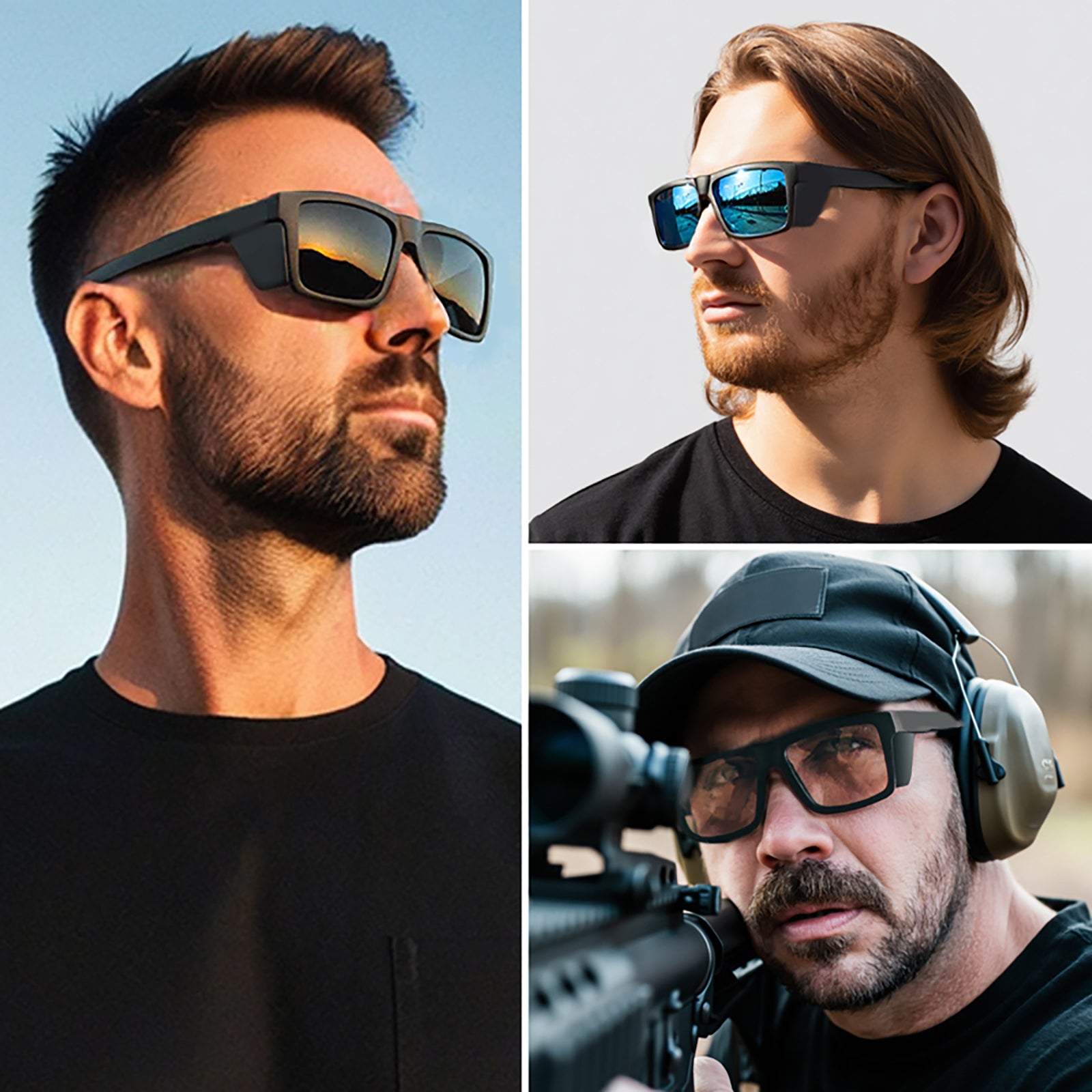 MAXJULI XXL Size Z87 Sunglasses with Side Shield for Big Wide