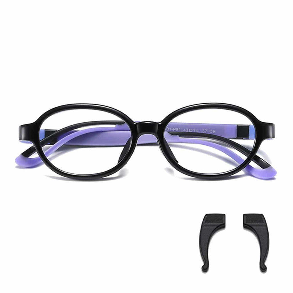 MAXJULI Blue Light Glasses for Kids,Interchangeable Design with Non-Slip Holder,Computer Reading Gaming Phone Glasses for Boys Girls Age 2-5 6626 - Maxjuli Eyewear