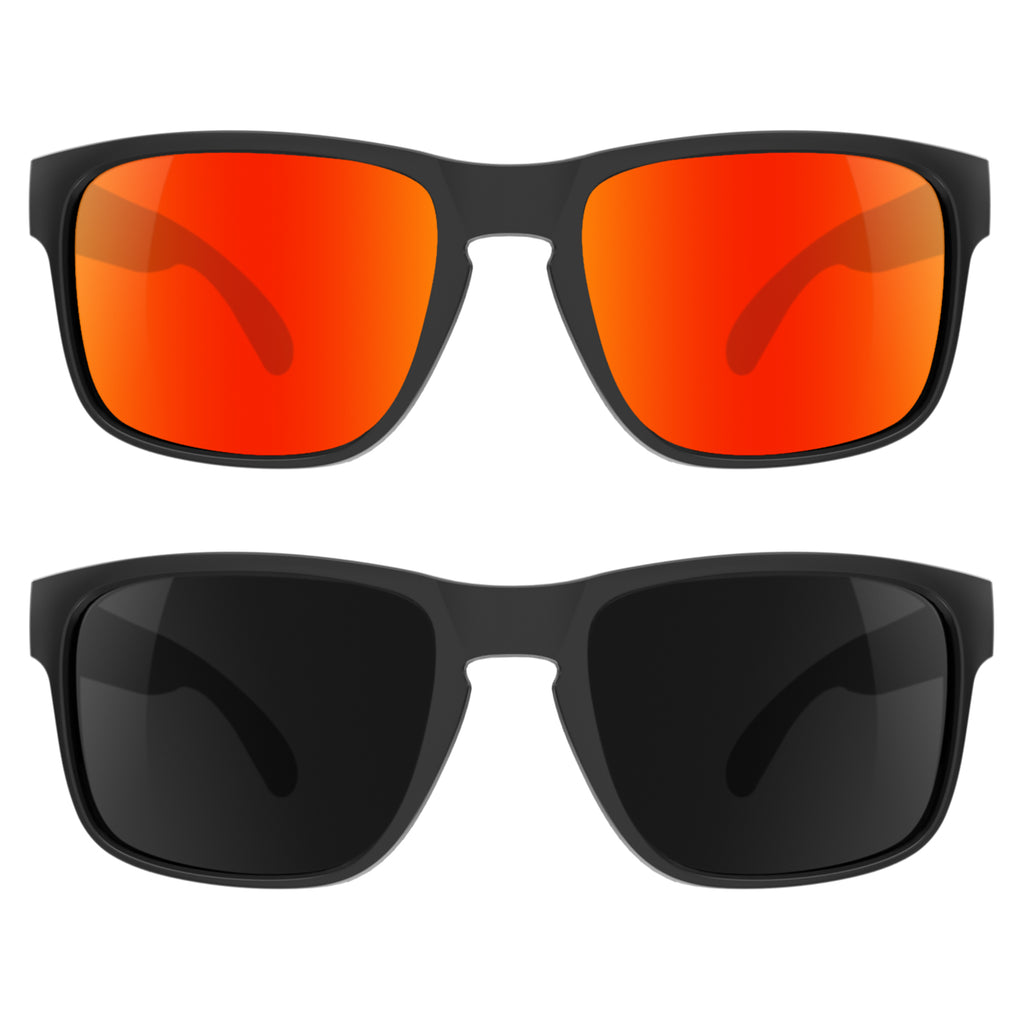 Buy MAXJULI Polarized Sunglasses for Men and Women,UV Protection  Rectangular Sun Glasses 8806, 2 Pack(black/Gray+black/Blue), Standard at