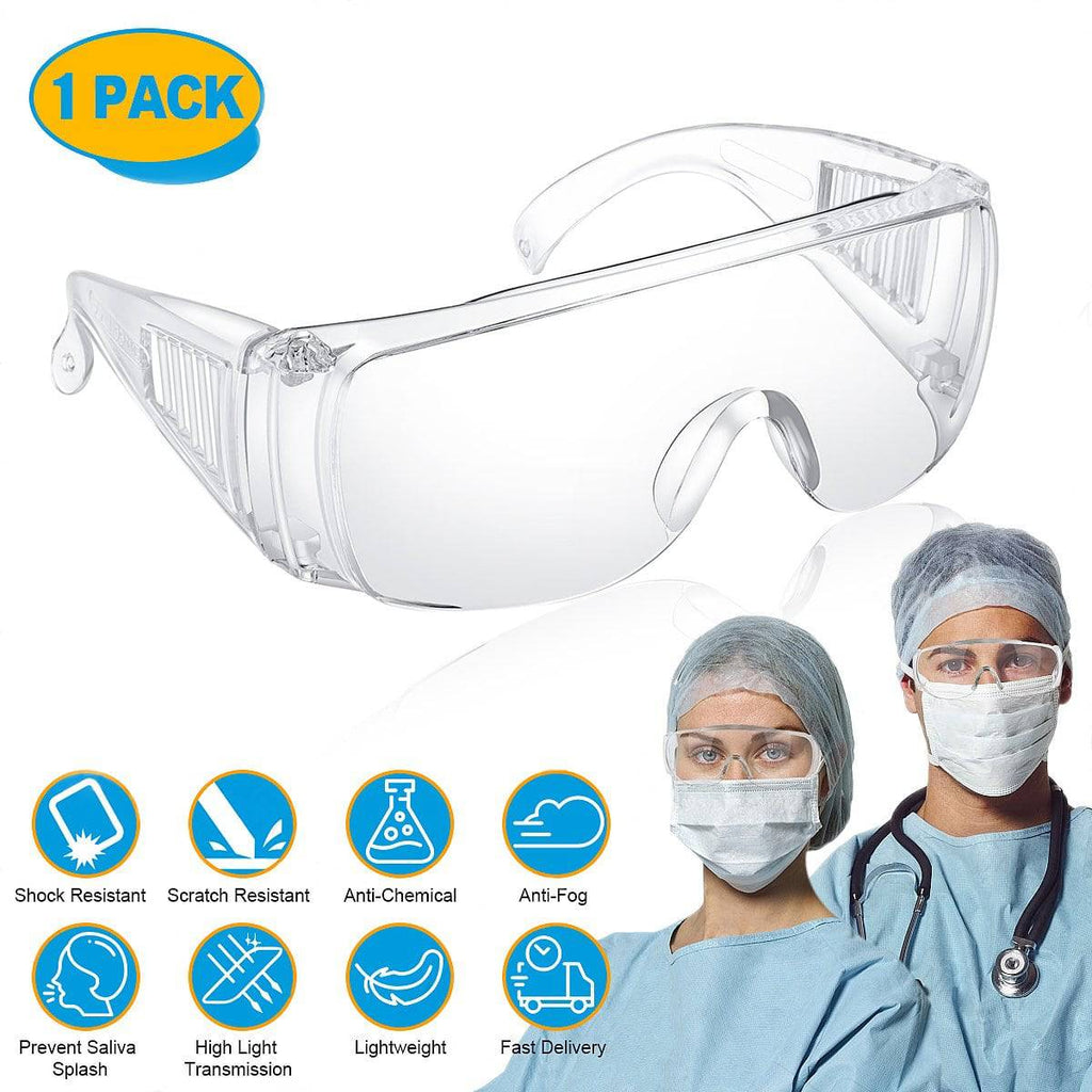 MAXJULI Goggles Lab Safety Glasses,Over The Glasses Design and Anti-Fog UV Protection Work Goggles ANSI Z87,Idea for Shooting Construction Work Safety Eyewear (Clear Lens) 3002 - Maxjuli Eyewear