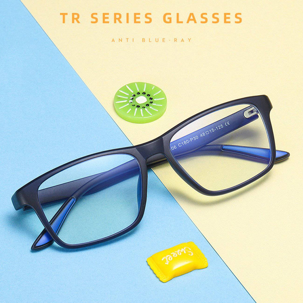 MAXJULI Kids Blue Light Blocking Glasses - Anti Eyestrain - Computer Gaming Video Eyeglasses for Boys & Girls - TR90 Square Flexible Frame Eye Glasses 6606 - Maxjuli Eyewear