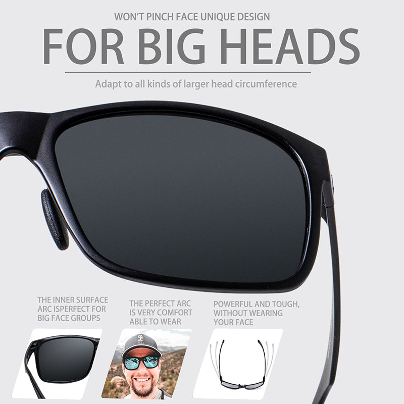 MAXJULI Polarized Sunglasses for Big Heads Men Women (FIT M/L,NOT FIT  XXL),Ultra Light and Thin 8105 – Maxjuli Eyewear